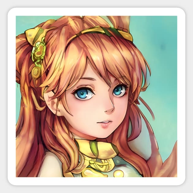 Cute Brown Hair Anime Girl Sticker by animegirlnft